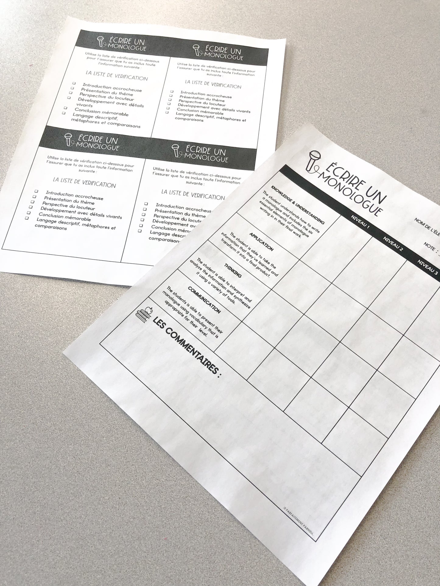 French Monologue Writing Activity | Écrire un monologue
