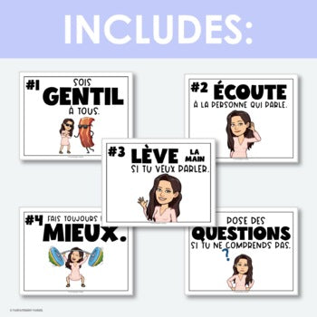 FRENCH Classroom Rules – Editable Poster Templates