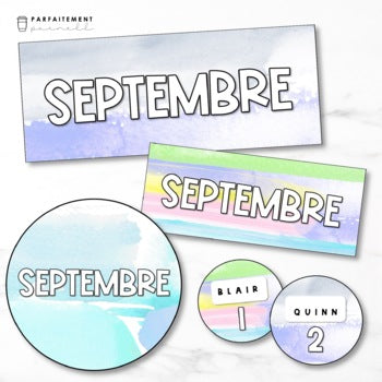 French Watercolour Birthday Posters | Affichage des anniversaires