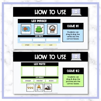 FRENCH Animal Verbs - les verbes des animaux - Digital Resource
