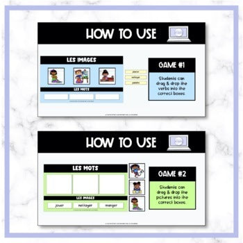 FRENCH Action Verbs - les verbes d'action - Digital Resource