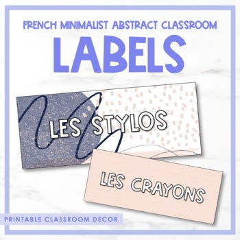 French Minimalist Abstract Classroom Labels
