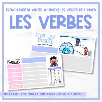 Les verbes de l'hiver | French Digital Winter Activities | Distance Learning
