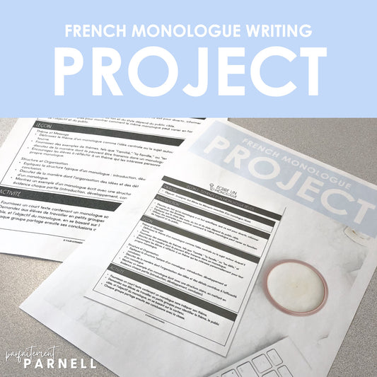 French Monologue Writing Activity | Écrire un monologue