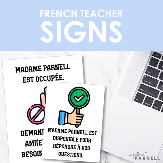French Teacher Interruptions Signs | Classroom Management