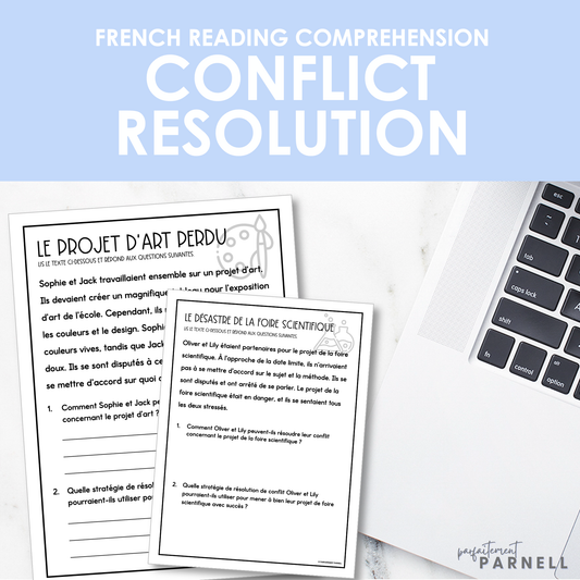 French Classroom Management | Conflict Resolution Reading Activity