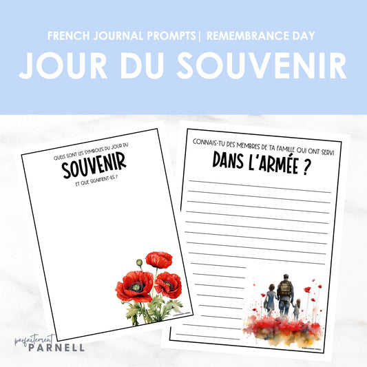 French Remembrance Day-Themed Journal Prompts | le Jour du Souvenir