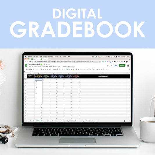 French & English Digital Gradebook | Google Sheets | Distance Learning