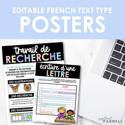 Editable FRENCH Text Type Posters | Printable & Digital