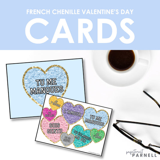 French Chenille Letter Valentine's Day Cards