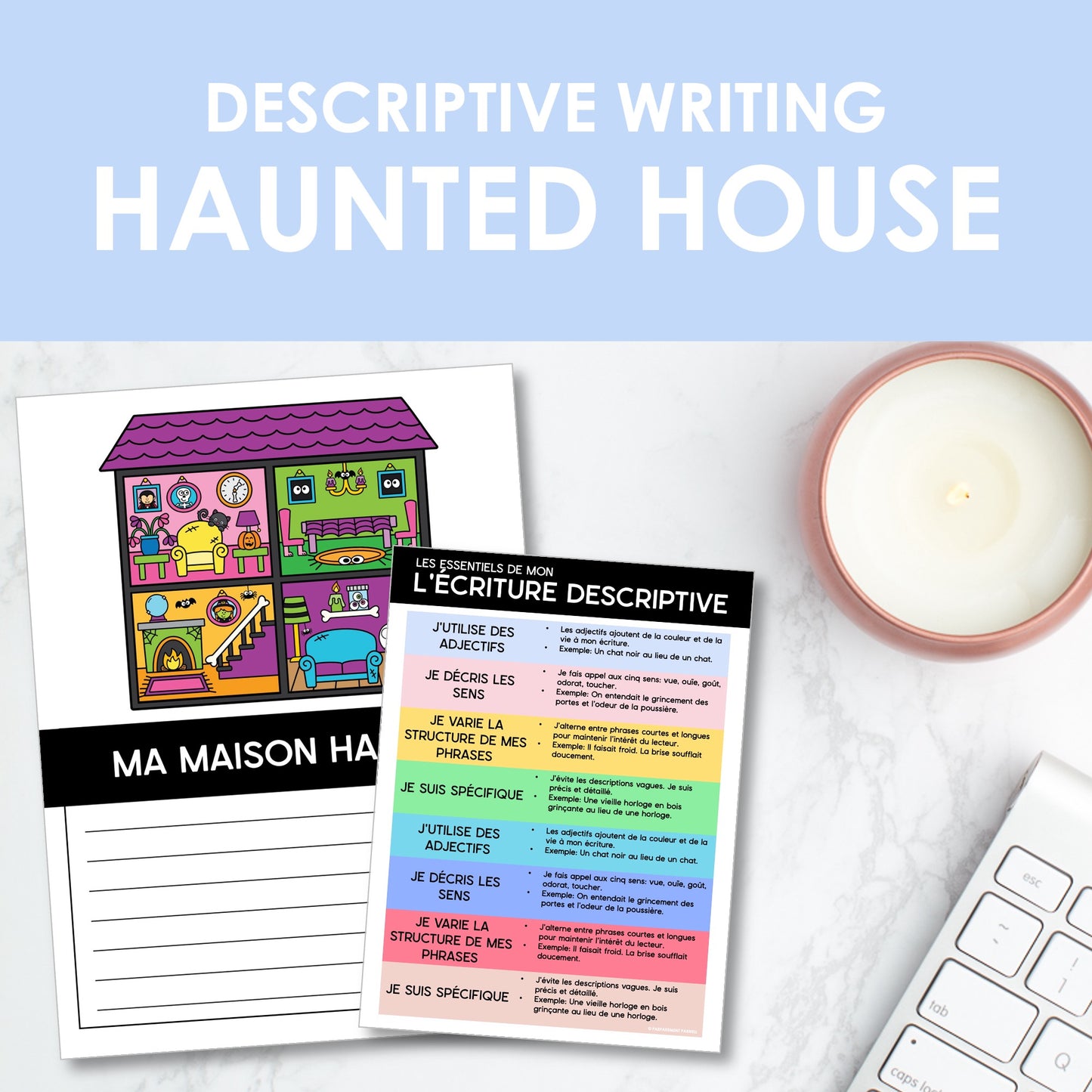 Haunted House Descriptive Writing | French Immersion Activity