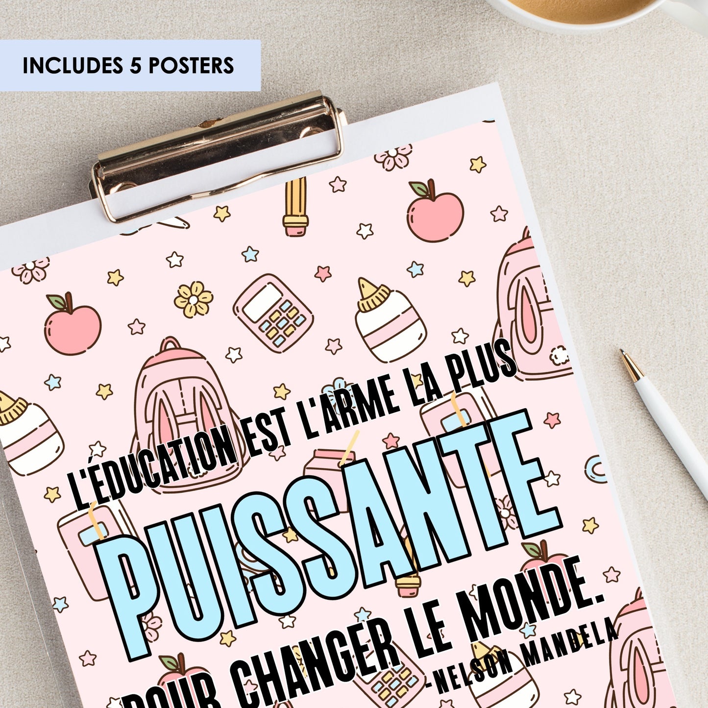 French Growth Mindset & Inspirational Posters - Volume 15 | retro school