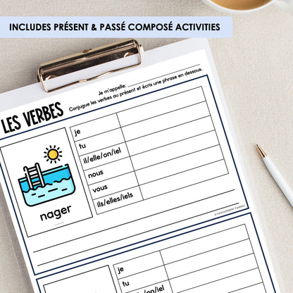 French Verb Activities | Summer | l'été