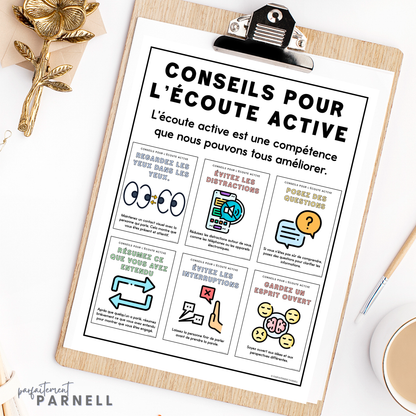 French Classroom Management | Active Listening Posters