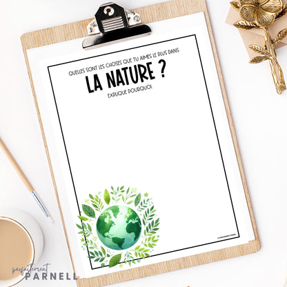 French Earth Day-Themed Journal Prompts | le Jour de la Terre