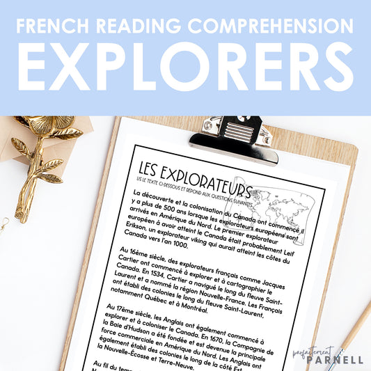 French Reading Comprehension Activity | les explorateurs