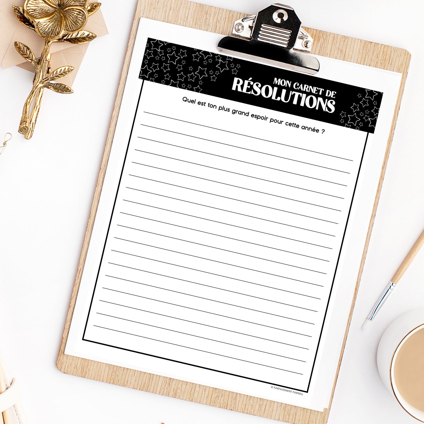 French New Year Writing Prompt Journal | Bell Ringer | 35 Days of Writing