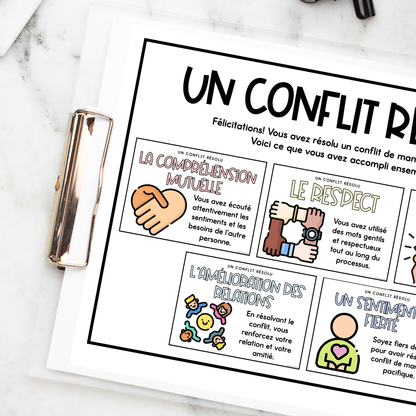 French Classroom Management | Conflict Resolution Posters