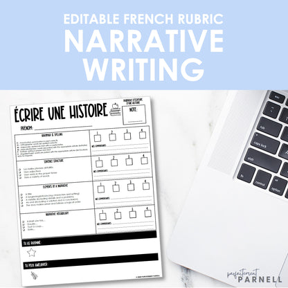 French Narrative Writing Rubric