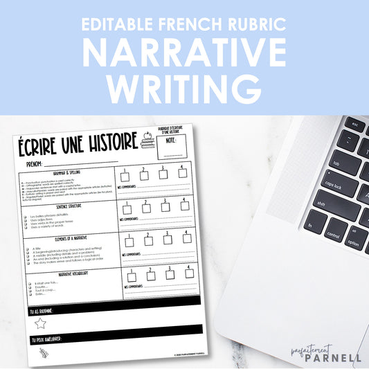 French Narrative Writing Rubric