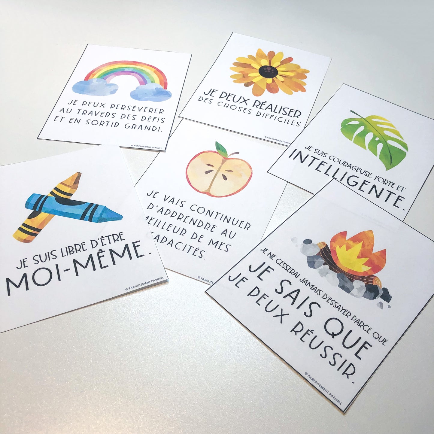French Positive Affirmation Cards