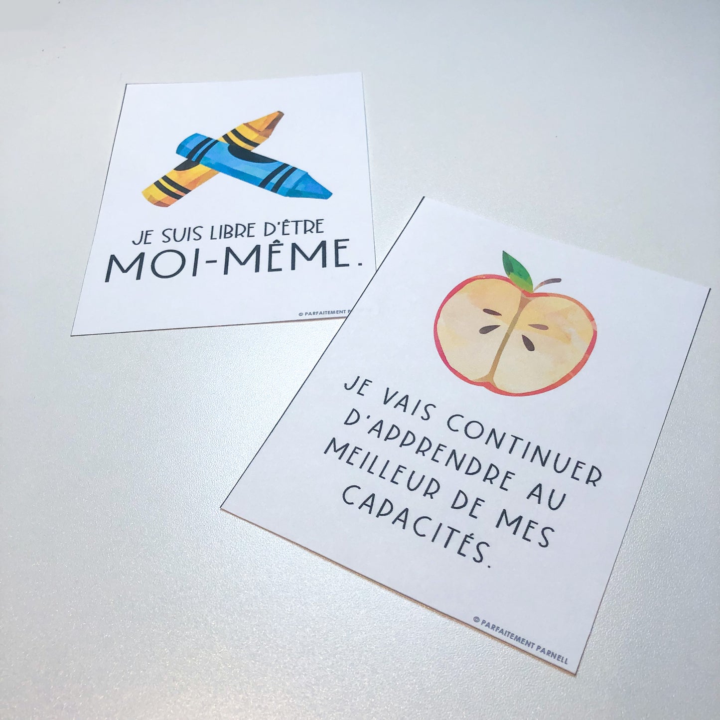 French Positive Affirmation Cards