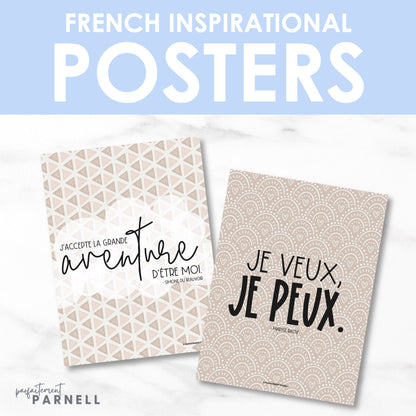 French Growth Mindset & Inspirational Posters - Volume 14 | boho rainbow