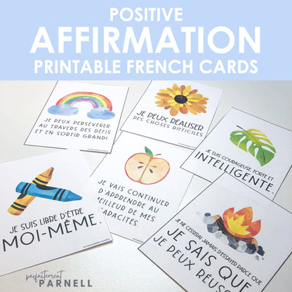 French Positive Affirmation Cards