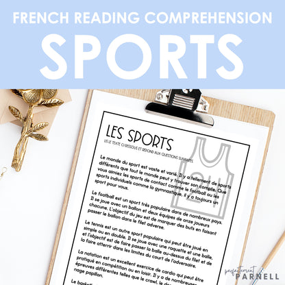 French Sports Reading Comprehension Activity | les sports