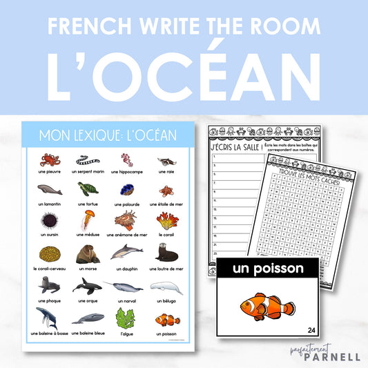 French Write the Room | Écris la salle - l'océan