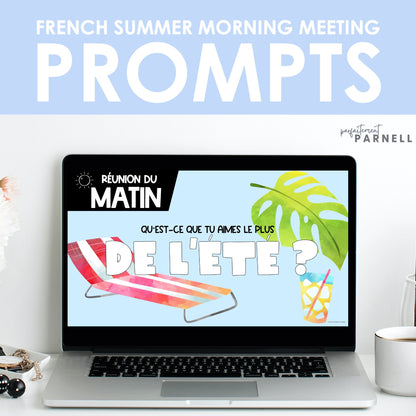 French Summer Morning Meeting Prompts | Digital & Printable