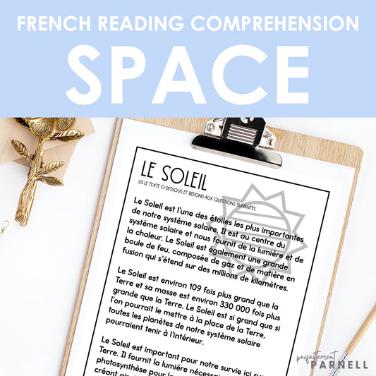 French Space Reading Comprehension Activity | l'espace