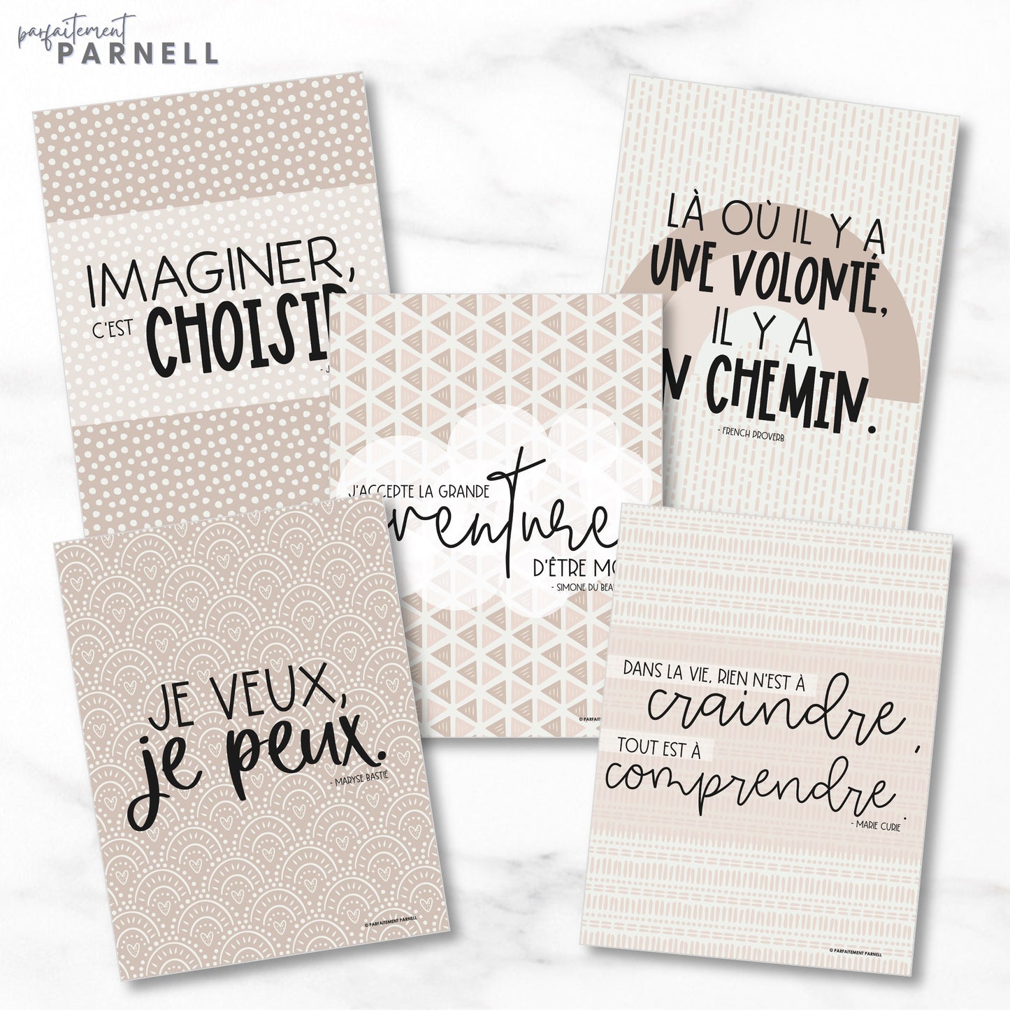 French Growth Mindset & Inspirational Posters - Volume 14 | boho rainbow