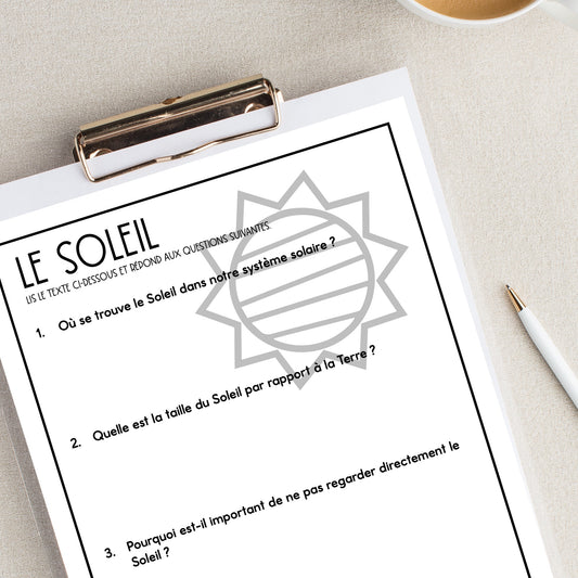 French Space Reading Comprehension Activity | l'espace