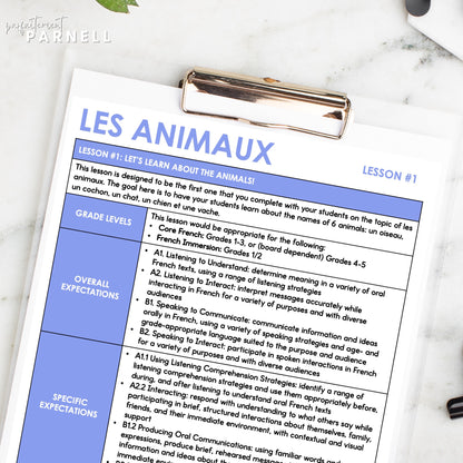 French Animal Bundle | les animaux