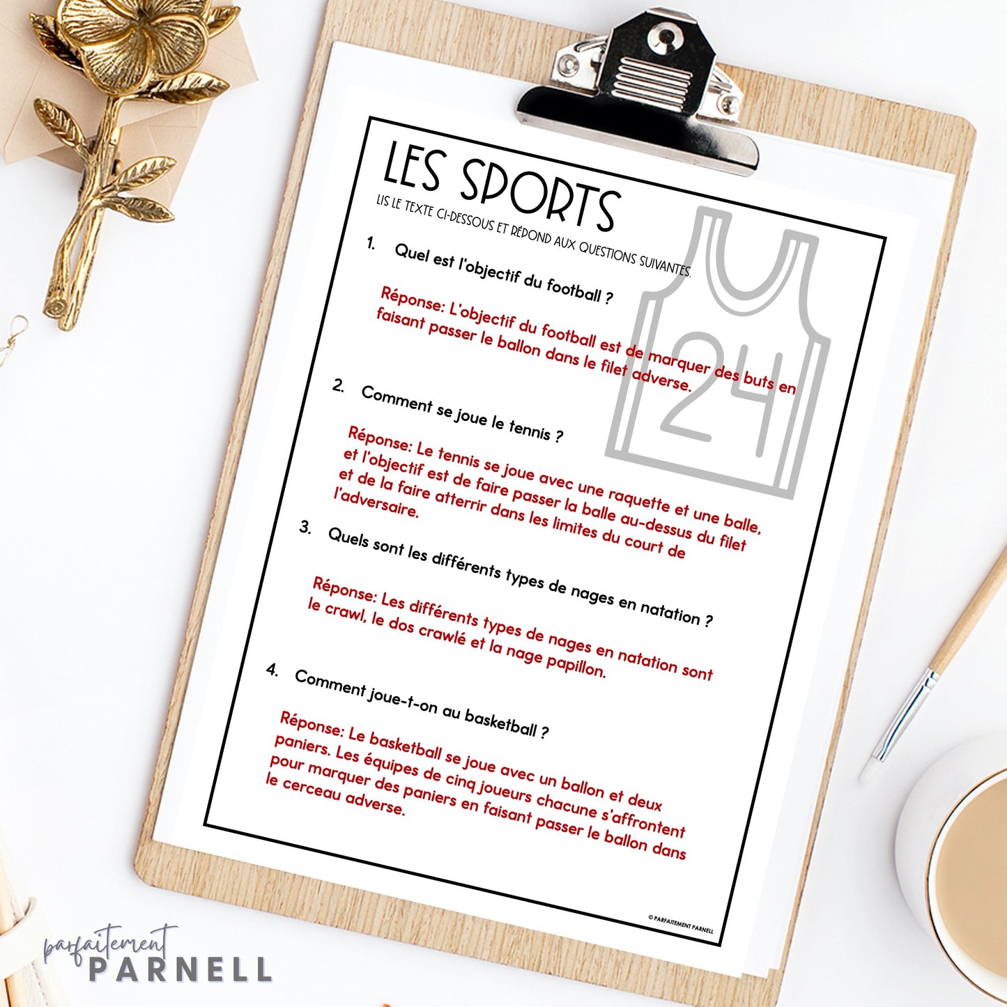 French Sports Reading Comprehension Activity | les sports