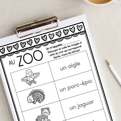 French Zoo Activity Bundle | au zoo