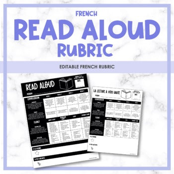 French Read Aloud Rubric - Rubrique de lecture