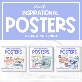 French Growth Mindset & Inspirational Posters - A GROWING BUNDLE