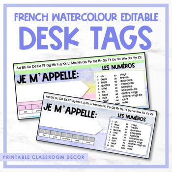 French Watercolour Desk Name Plates