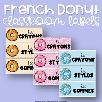 French Donut Classroom Labels