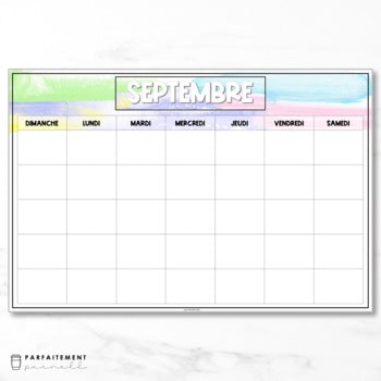 French Watercolour JUMBO Classroom Calendar