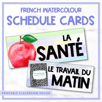 French Watercolour Classroom Decor Bundle