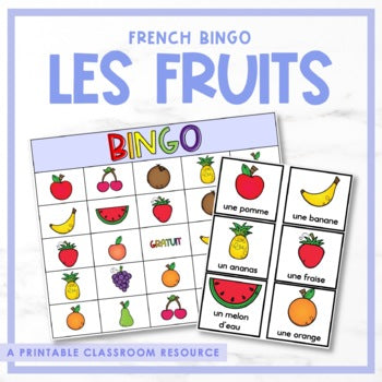 French Fruit Bingo | les fruits