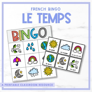 French Weather Bingo | le temps