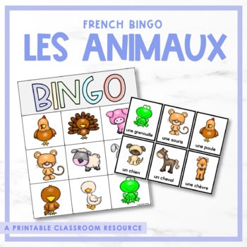 French Animal Bingo | les animaux