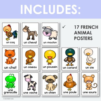 French Animal Posters | les animaux