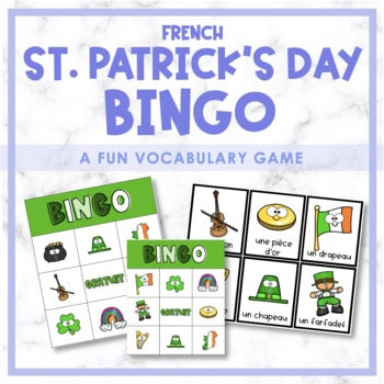 La Saint-Patrick - French St. Patrick's Day Bingo