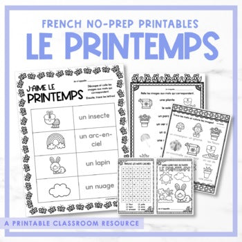 French Spring Printables & Activity Booklet | le printemps