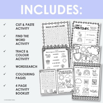 French Spring Printables & Activity Booklet | le printemps